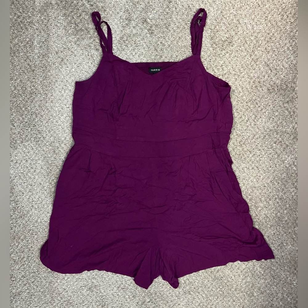 Torrid Purple Sleeveless Ruched Bodysuit